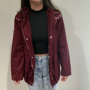 Maroon zip up jacket